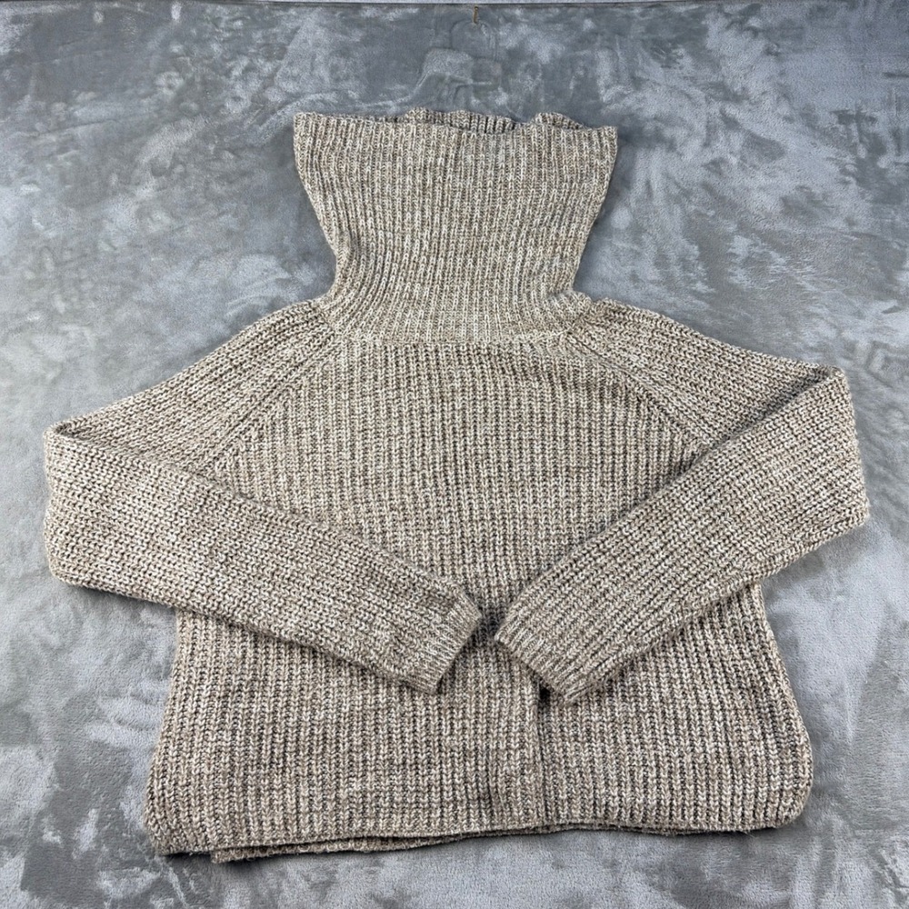 Mossimo Womens Oatmeal Knit Turtle Neck Sweater Large